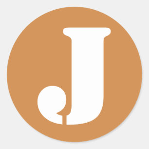Letter J Peru Gold Stencil Alphabet van Janz Ronde Sticker