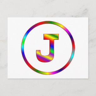 Letter J Rainbow Briefkaart