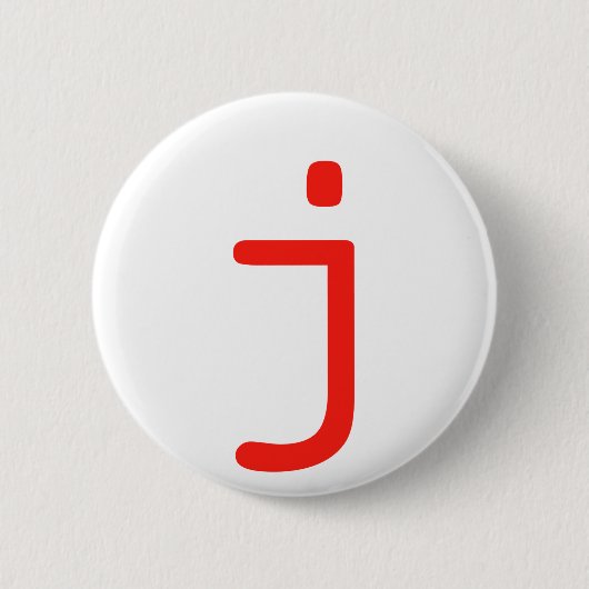 Letter j ronde button 5,7 cm (Voorkant)