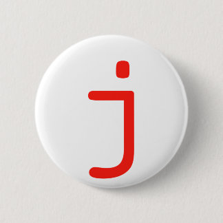 Letter j ronde button 5,7 cm