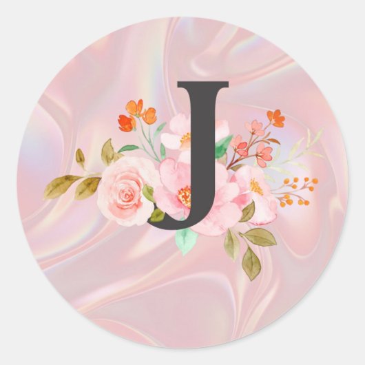 Letter J Ronde Sticker (Voorkant)