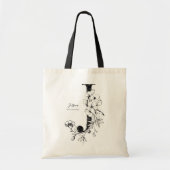 Letter J Rustic Floral gepersonaliseerd initiaal Tote Bag (Voorkant)