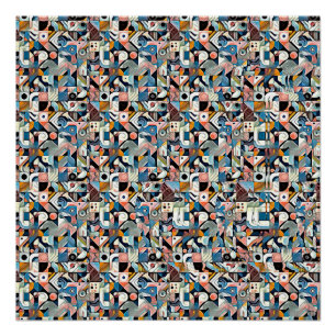 LETTER J STEREOGRAM 20"x20", Halfglans, Geen Frame Perfect Poster
