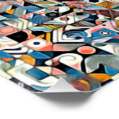 LETTER J STEREOGRAM 20"x20", Halfglans, Geen Frame Perfect Poster (Hoek)