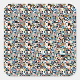 Letter J Stereogram, Set van 6, Groot 3x3 Vierkante Sticker