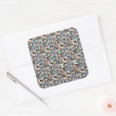 Letter J Stereogram, Set van 6, Groot 3x3 Vierkante Sticker (Envelop)
