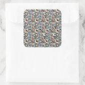 Letter J Stereogram, Set van 6, Groot 3x3 Vierkante Sticker (Tas)