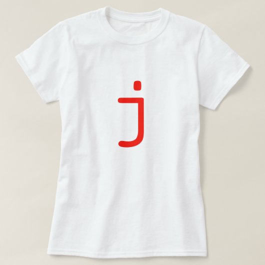 Letter j t-shirt (Design voorkant)