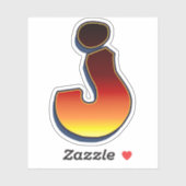 Letter J - vlammen Sticker (Vel)