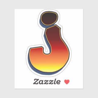 Letter J - vlammen Sticker