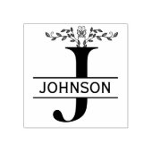 Letter J vlinder verlaat Split Monogram Rubberstempel (Afrduk)