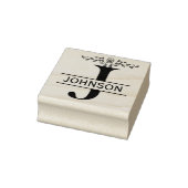 Letter J vlinder verlaat Split Monogram Rubberstempel (Stempel)