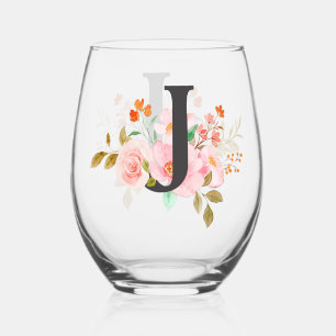Letter J Wijnglas Zonder Voet
