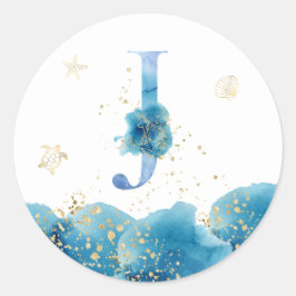 *~* LETTER J - Zee Ocean Beach Envelope Sticker