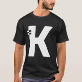Letter K Alphabet Initiaal Monogram T-shirt (Voorkant)