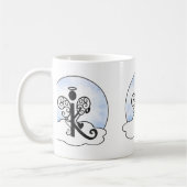 Letter K Alphabet Initiaal Monogram w Angel Clouds Koffiemok (Links)