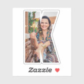 Letter K Alphabet & Photo Custom-Cut Vinyl Sticker (Vel)