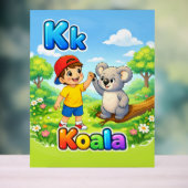 Letter K Alphabet Poster – K is for Koala  (Neutraal)