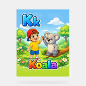 Letter K Alphabet Poster – K is for Koala (Voorkant)