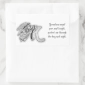 Letter K angel monogram alfabet initiaal Rechthoekige Sticker (Tas)