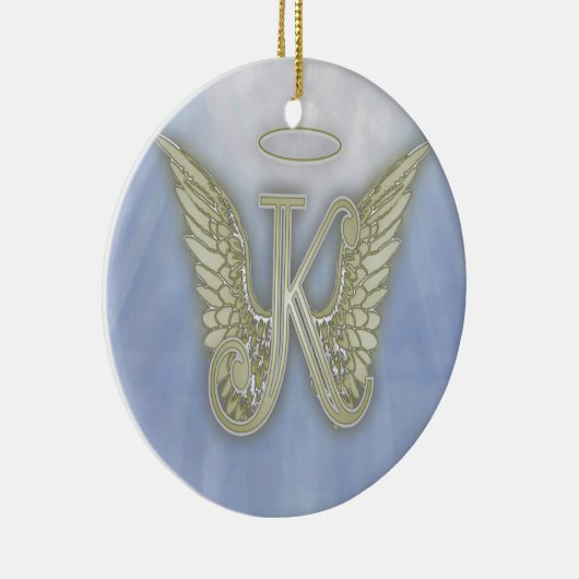 Letter K Angel Monogram Keramisch Ornament (Rechts)