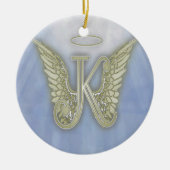 Letter K Angel Monogram Keramisch Ornament (Voorkant)