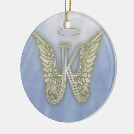 Letter K Angel Monogram Keramisch Ornament (Links)