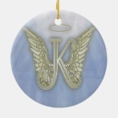 Letter K Angel Monogram Keramisch Ornament (Achterkant)