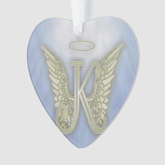 Letter K Angel Monogram Ornament (voorkant)