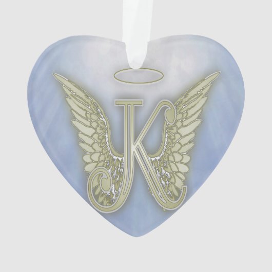 Letter K Angel Monogram Ornament (achterkant)