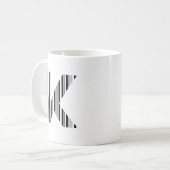 LETTER K BAR CODE Eerste Initiaal Barcodepatroon Koffiemok (Voorkant links)