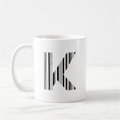 LETTER K BAR CODE Eerste Initiaal Barcodepatroon Koffiemok (Links)