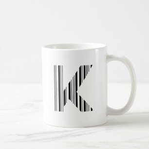 LETTER K BAR CODE Eerste Initiaal Barcodepatroon Koffiemok