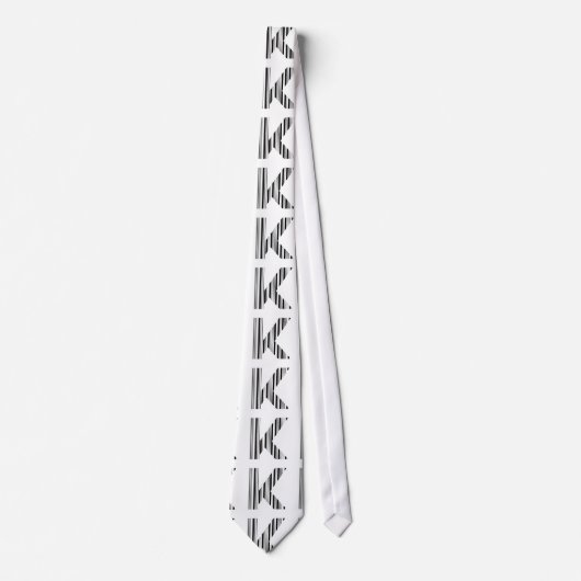 LETTER K BAR CODE Eerste Initiaal Barcodepatroon Stropdas (Voorkant)