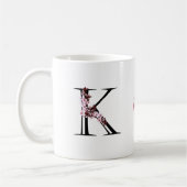 Letter K, Cherry Blossom | Naam Monogram Koffiemok (Links)