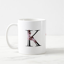 Letter K, Cherry Blossom | Naam Monogram Koffiemok