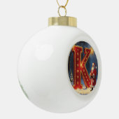 Letter K Christmas Santa Personalized Initial Keramische Bal Ornament (Links)