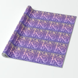 Letter K Colorful First Letter Gradient Cadeaupapier