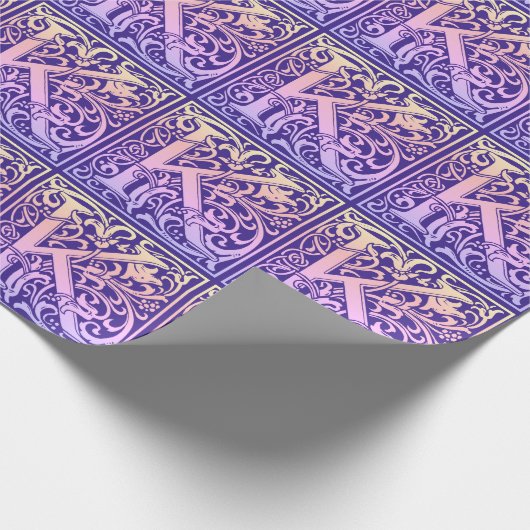 Letter K Colorful First Letter Gradient Cadeaupapier (Hoek)