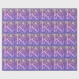 Letter K Colorful First Letter Gradient Cadeaupapier