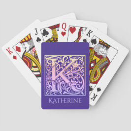 Letter K Colorful First Letter Gradient Pokerkaarten