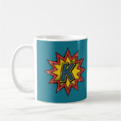 Letter K Comic Burst Monogram Eerste Letter Mok (Links)