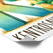 Letter K, Dinosaur Alphabet Waterverf Poster (Hoek)