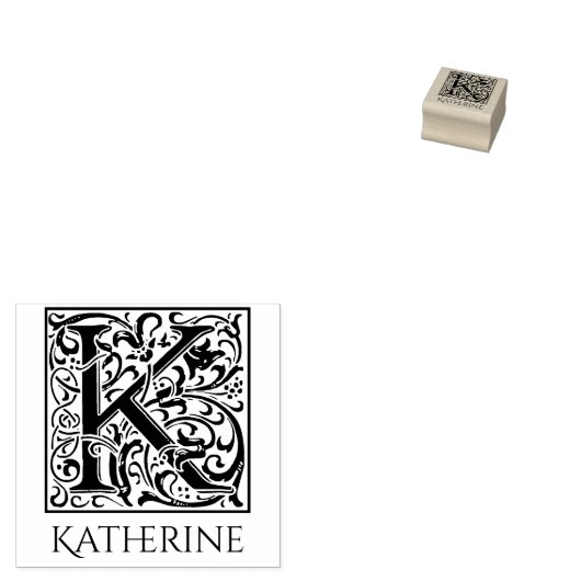 Letter K  eerste brief gepersonaliseerd Rubberstempel (Gestempeld)