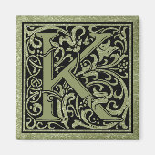 Letter K Eerste Letter Monogram Magneet (Voorkant)