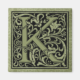 Letter K Eerste Letter Monogram Magneet