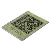 Letter K Eerste Letter Monogram Notitieboek (Linkerzijde)