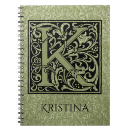 Letter K Eerste Letter Monogram Notitieboek