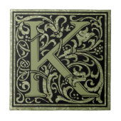 Letter K Eerste Letter Monogram Tegeltje (Voorkant)