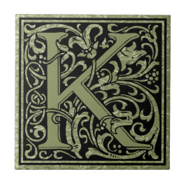 Letter K Eerste Letter Monogram Tegeltje